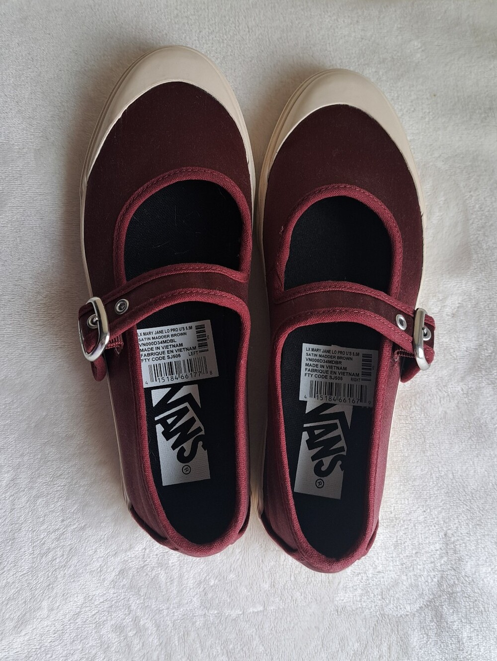 Vans Mary Jane Sneakers in Burgundy and Cream